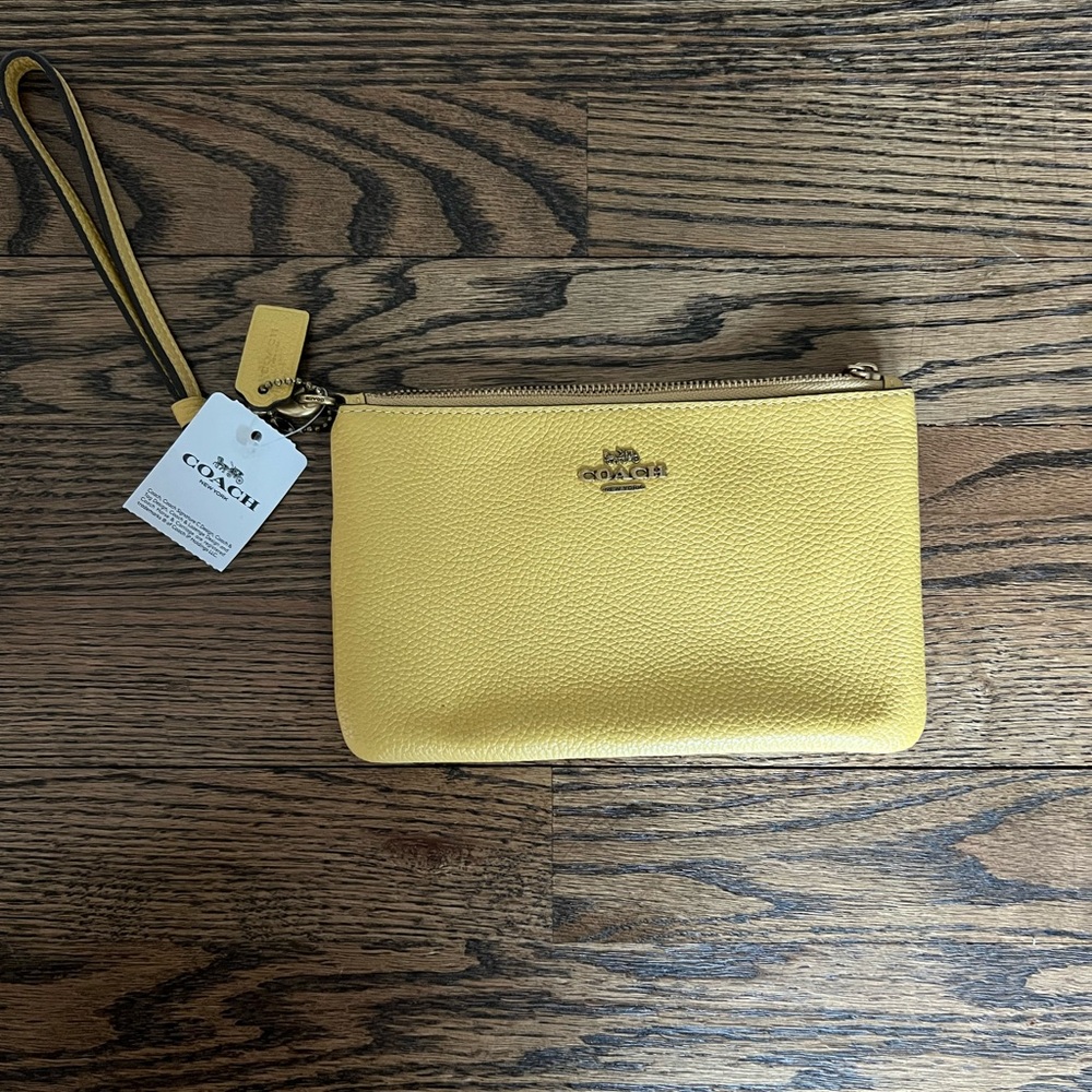Coach Yellow Wristlet Bag